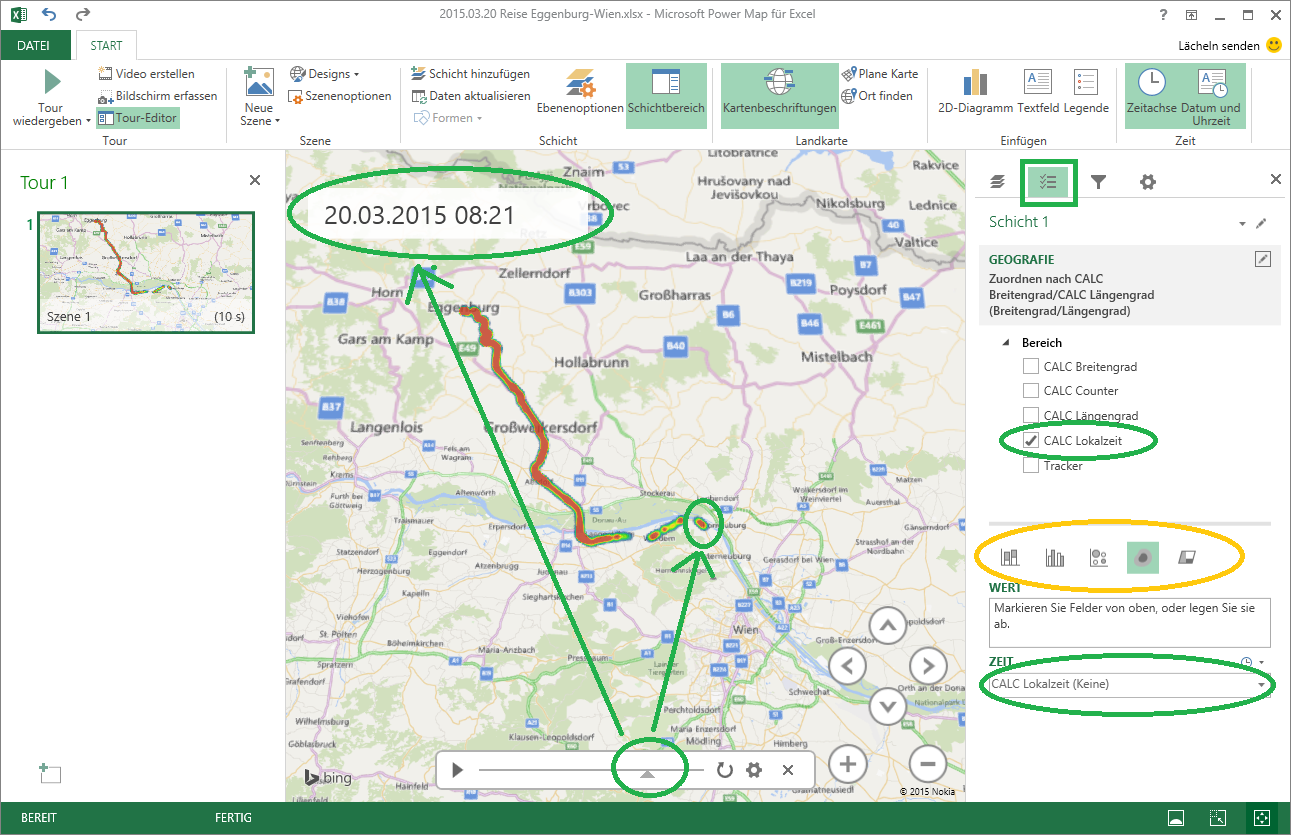 14 Power Map Zeitanimation