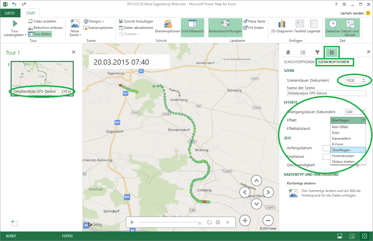 17 Power Map Szenenoptionen