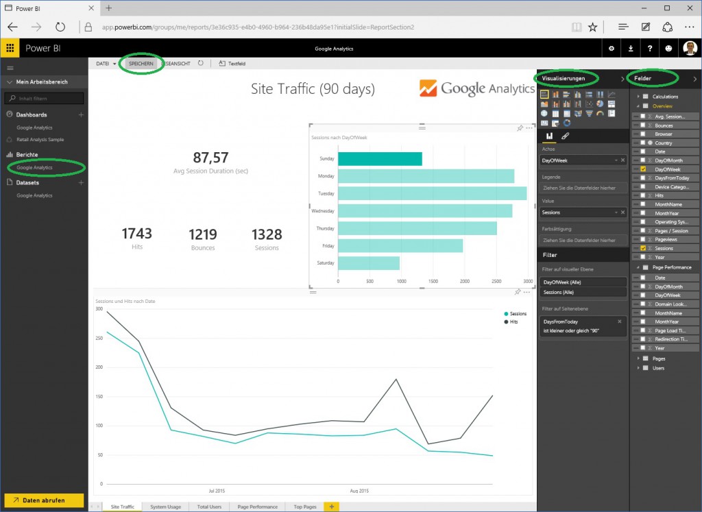 11 Konfiguration GA Reports Bearbeitung
