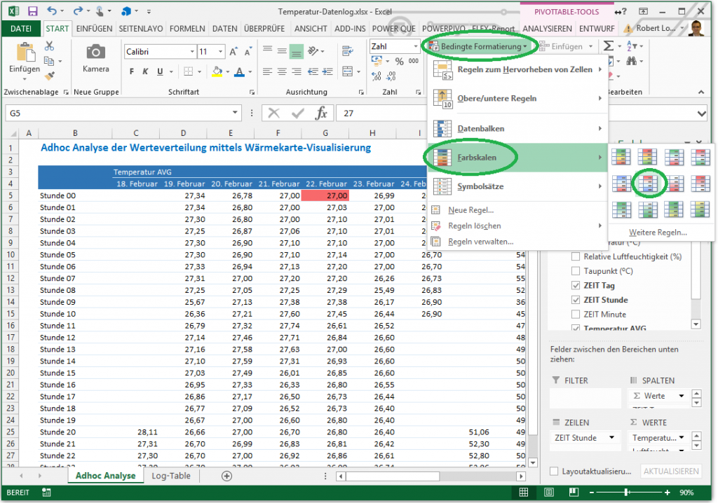 4. Bedingte Formatierung - Schritt 1