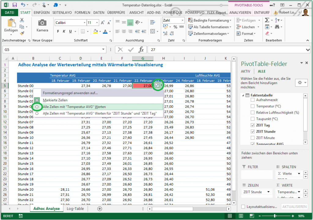 5. Bedingte Formatierung - Schritt 2